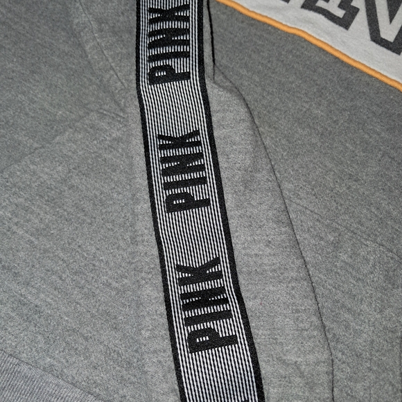 Gray PINK Victoria's Secret Cottonblend Funnelneck Sweatshirt - Picture 4 of 5
